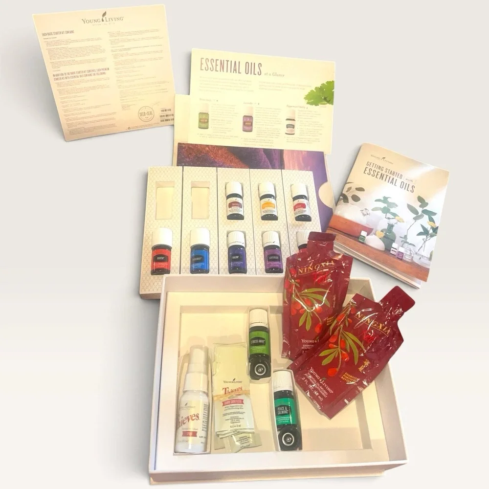Young Living Essential Oils Starter Kit Sealed 5ml Thieves Lavender Seed to Seal